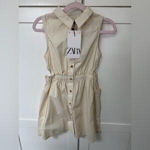 Zara Cream Sleeveless girls Dress